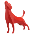 Stretching Dog Red