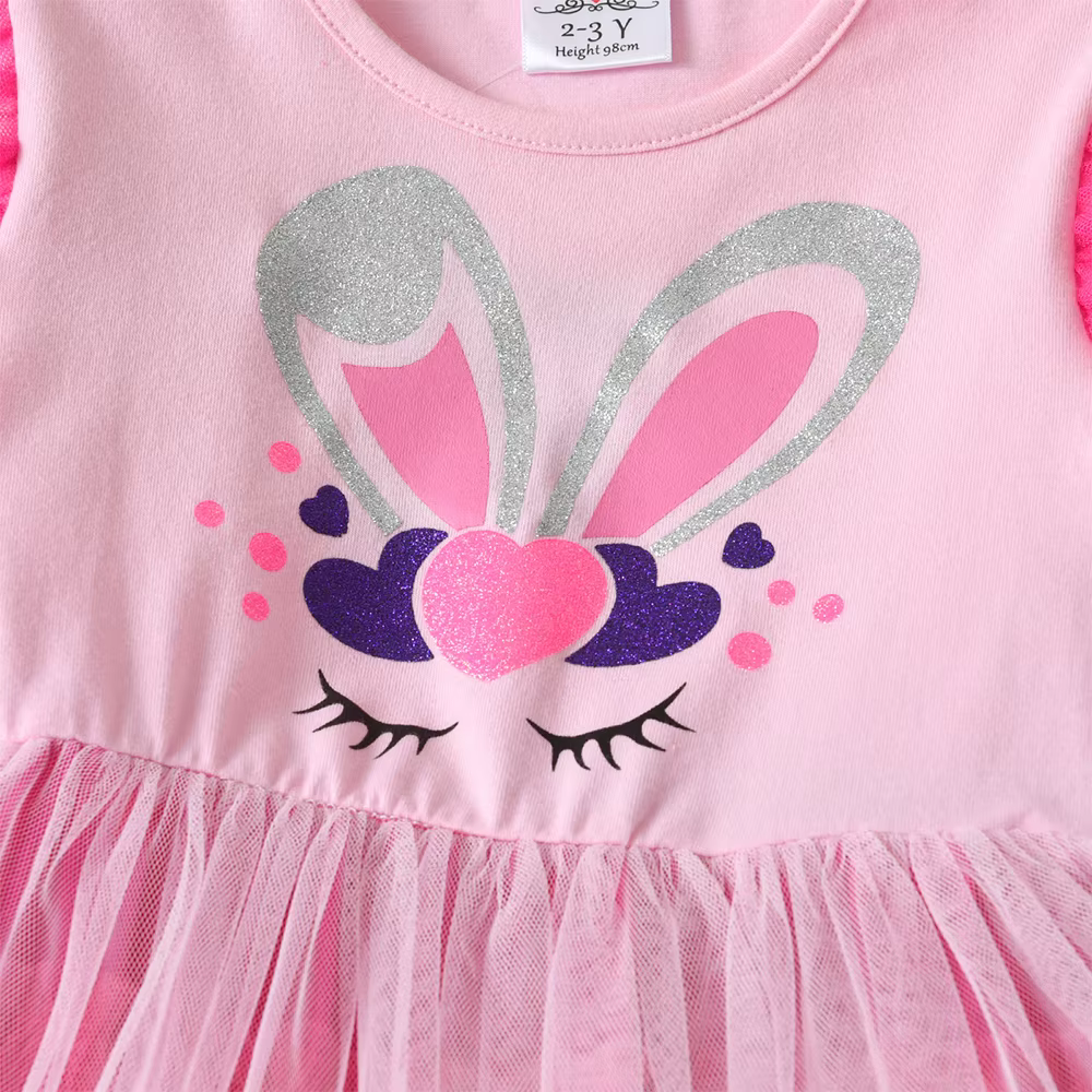 DXTON Vestido diario rosa sólido estilo coreano para niña – Otoño - imagen 5
