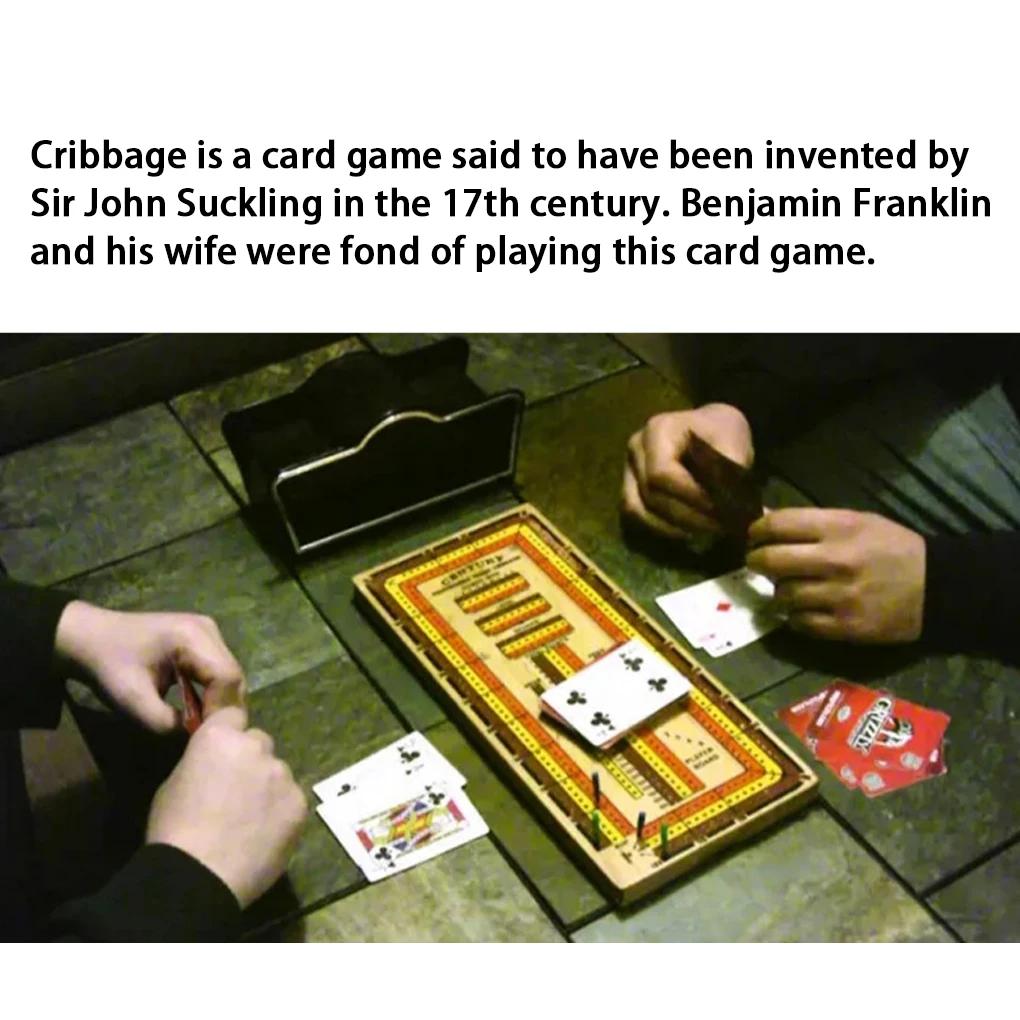 Juego de Cribbage plegable de 3 carriles, tablero de madera maciza, cartas de baraja completa, diversión para todas las edades, juego de mesa Cribbage, 9 clavijas - imagen 4