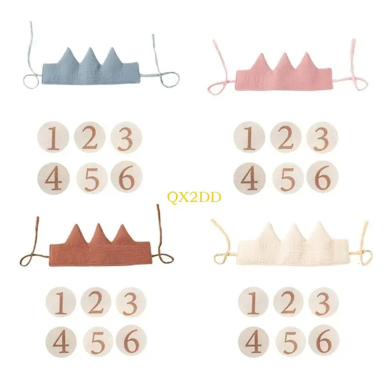 QX2D Diadema con Princesa, Varita Estrella, Adorno para Cabello, Accesorios fotografía para recién Nacidos - imagen 3