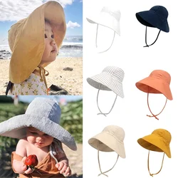 Sombrero para el sol de moda para niña, sombrero de playa de ala grande para niños, sombrero de viaje de Color sólido para niño, gorras informales para exteriores, gorra Panamá para niño