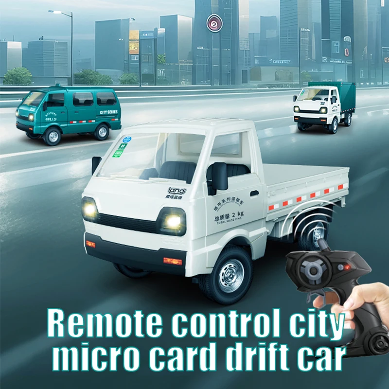 Coches RC 1/16 escala 2,4G Mini camión de carga con luces de pulverización control remoto Drift Racing modelo eléctrico vehículo de juguete regalos para niños - imagen 4