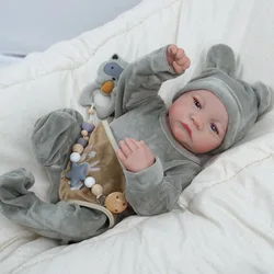 MRB Muñeca Reborn Levi Awake ojos azules piel recién nacido niña