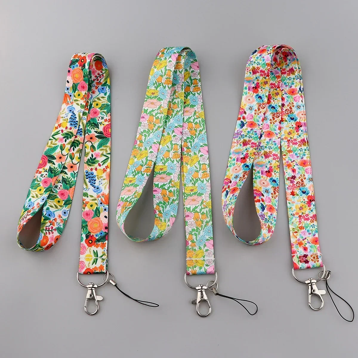 Cordones de la serie de flores, llavero, cordón para teléfono móvil, correa para el cuello, cordones hermosos, funda para tarjeta, accesorios, regalos de moda