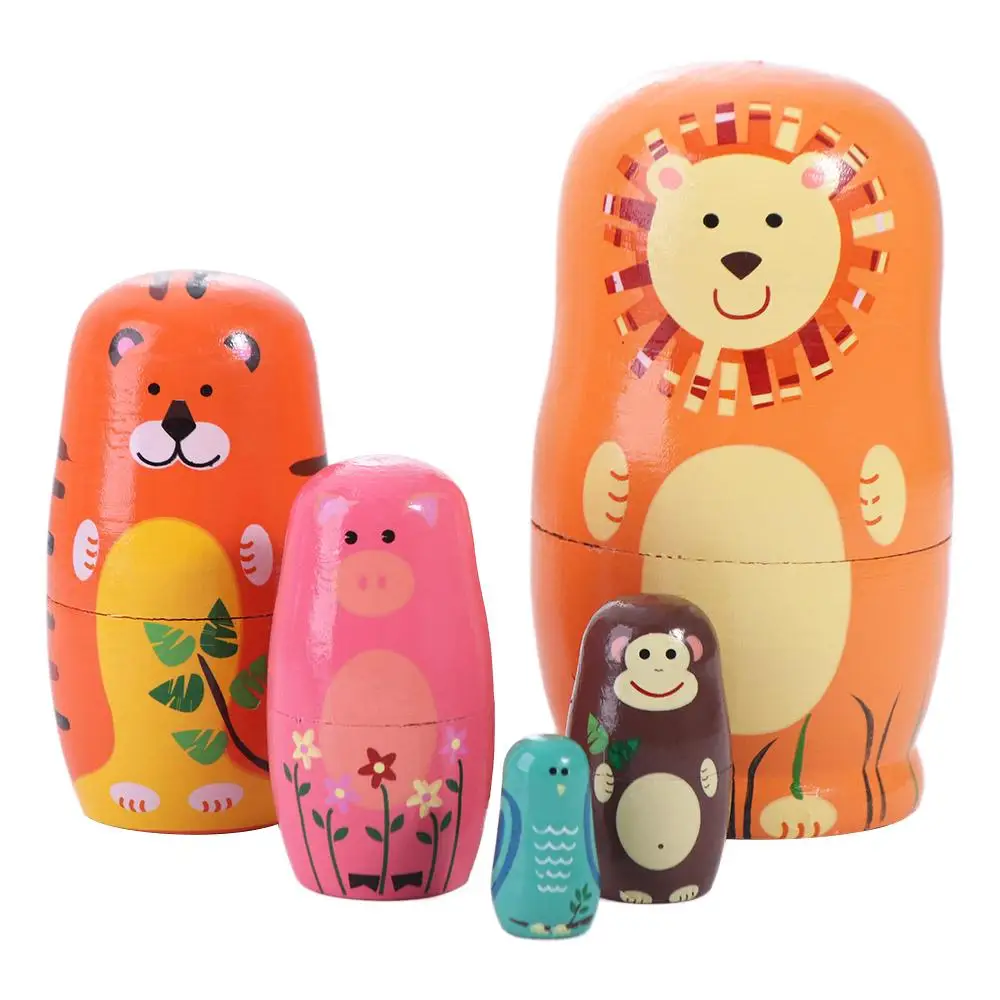 Matrioska rusa de animales – Muñeca madera tradicional - imagen 3