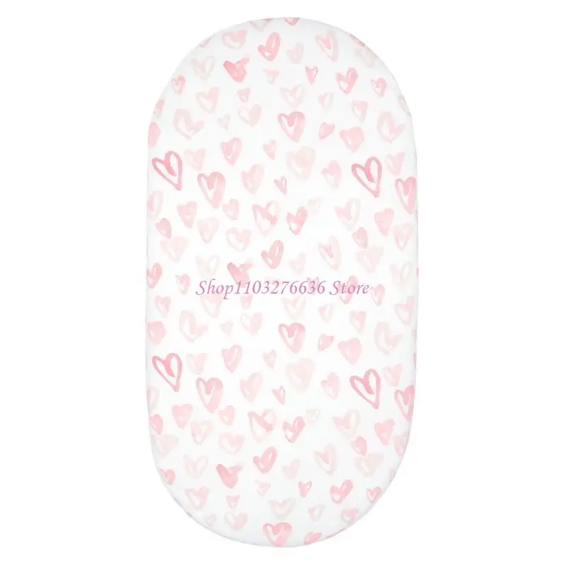 R6FD 2 PCS Hojas moiseta ajustada para bebés Cuna Moisés Cesta Oval Rectangular Hoja almohadilla - imagen 2