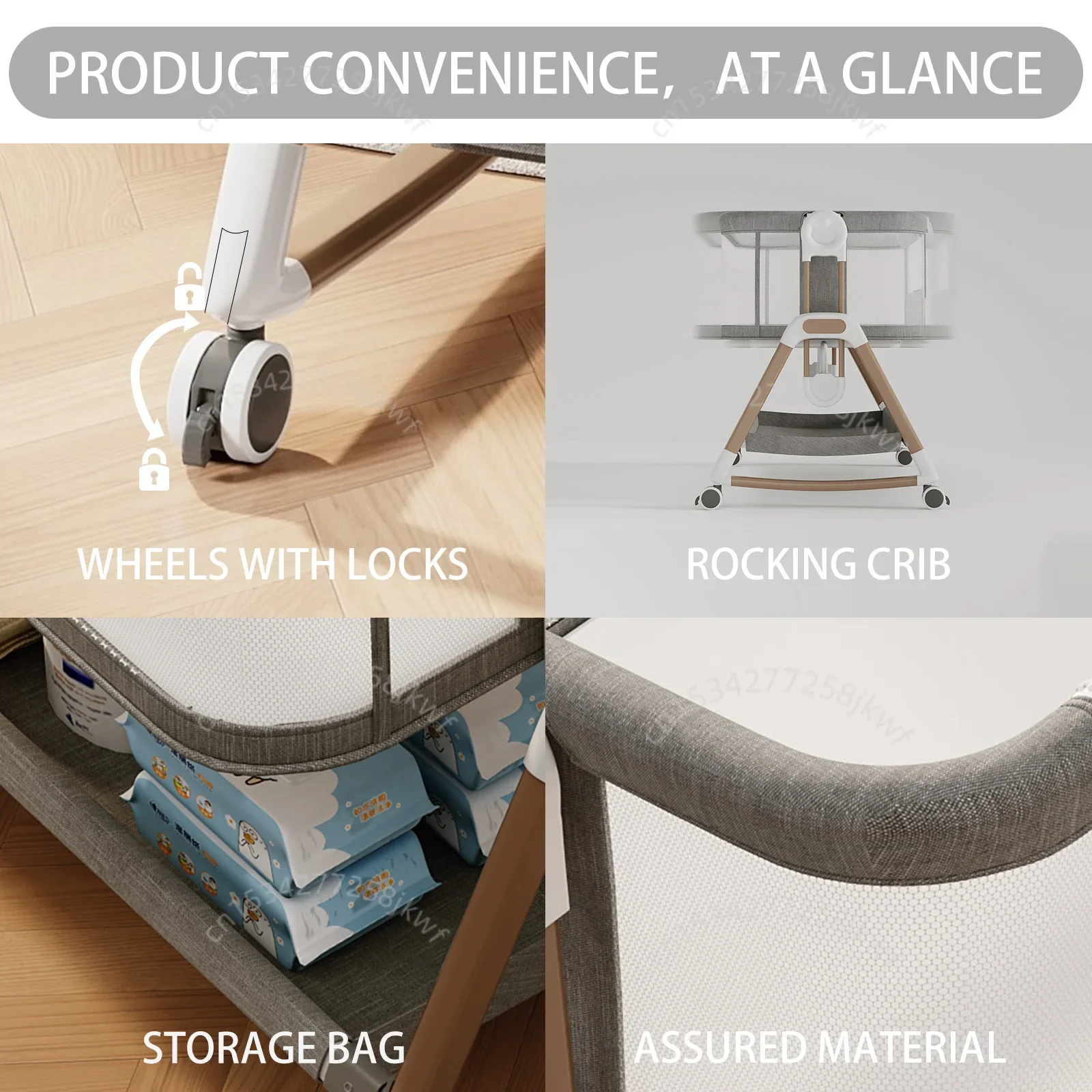 Cuna evolutiva de madera convertible con ajuste altura para bebé - imagen 2