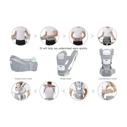 Portabebés ergonómico con taburete de cintura – Apto desde recién nacido