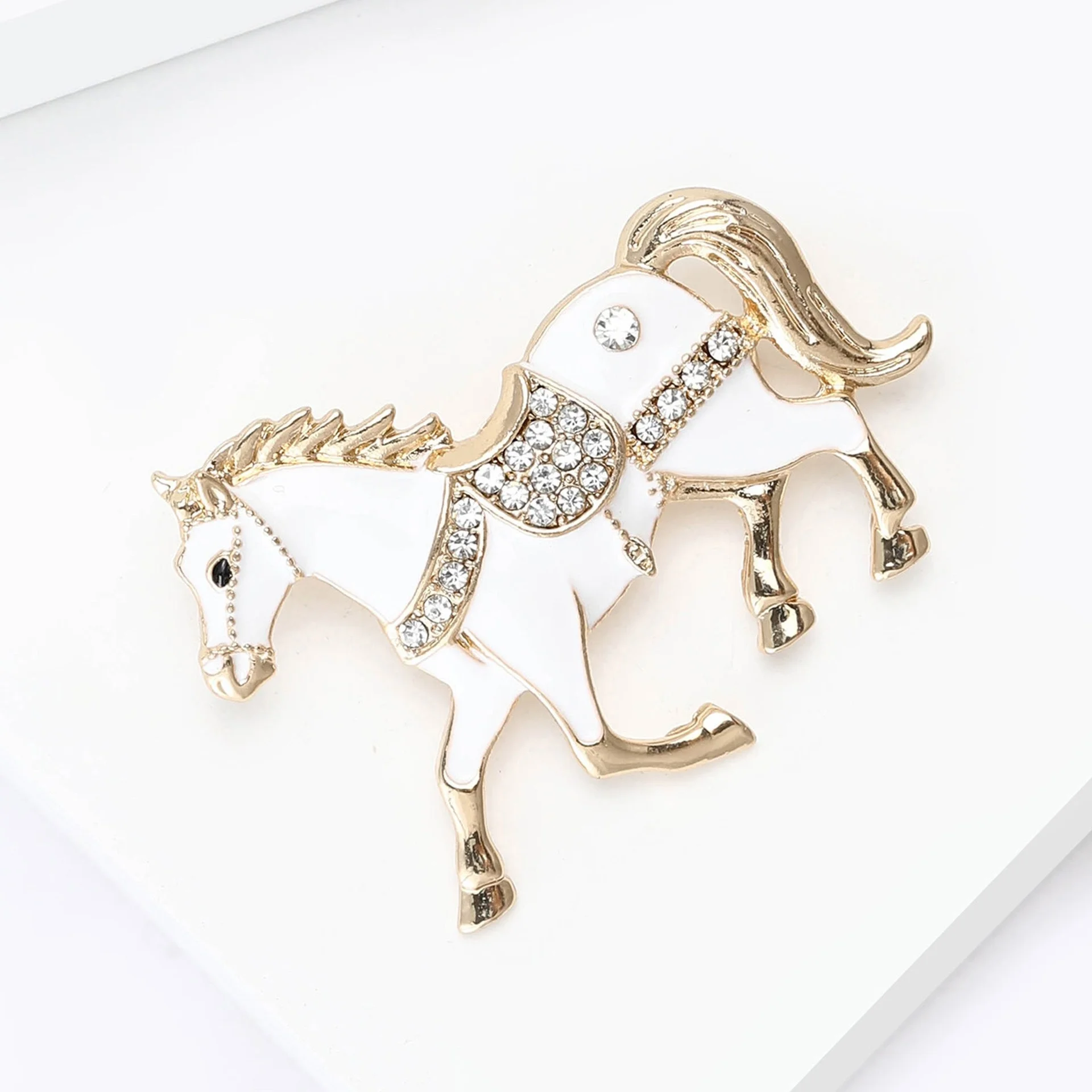 Broche de Caballo de Esmalte de Lujo con Pedrería, Estilo Chino Retro, Pin del Zodiaco, Amuleto de Personalidad, Pin Clásico de Animal para Solapa, Regalos de Año Nuevo - imagen 2