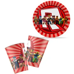 Robot de decoración de feliz cumpleaños, juego de vajilla, plato de papel, taza, pajita, juego de Robot, suministros para fiestas, globo de látex, decoración para Baby Shower