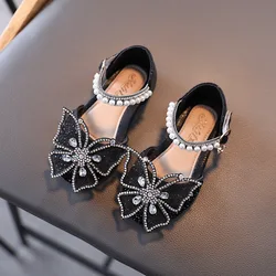 Sandalias de lentejuelas para niña – Diseño princesa con lazo