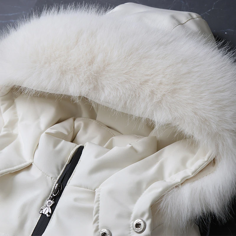 -Mono de invierno para bebé de 30 grados, traje de esquí grueso para niños, abrigo, chaqueta cálida para niños, traje de nieve impermeable con capucha para niñas de 1 a 5 años - imagen 4