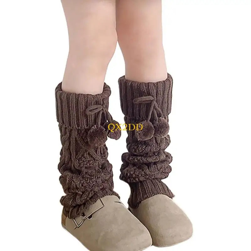 QX2D Calentadores piernas para niños, Funda Calcetines Punto Color sólido Dulce para niñas, cómoda