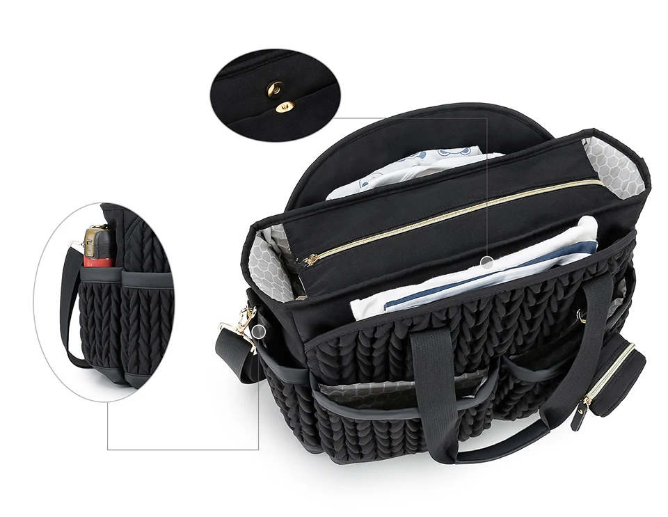 Bolsillos exteriores de la bolsa mommy