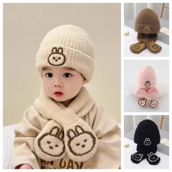 Conjunto de gorro y bufanda para bebé invierno estilo conejito