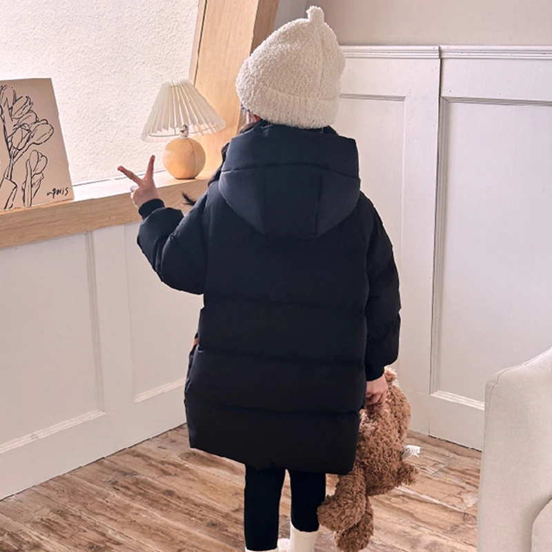 Chaqueta acolchada para niña con capucha de oso