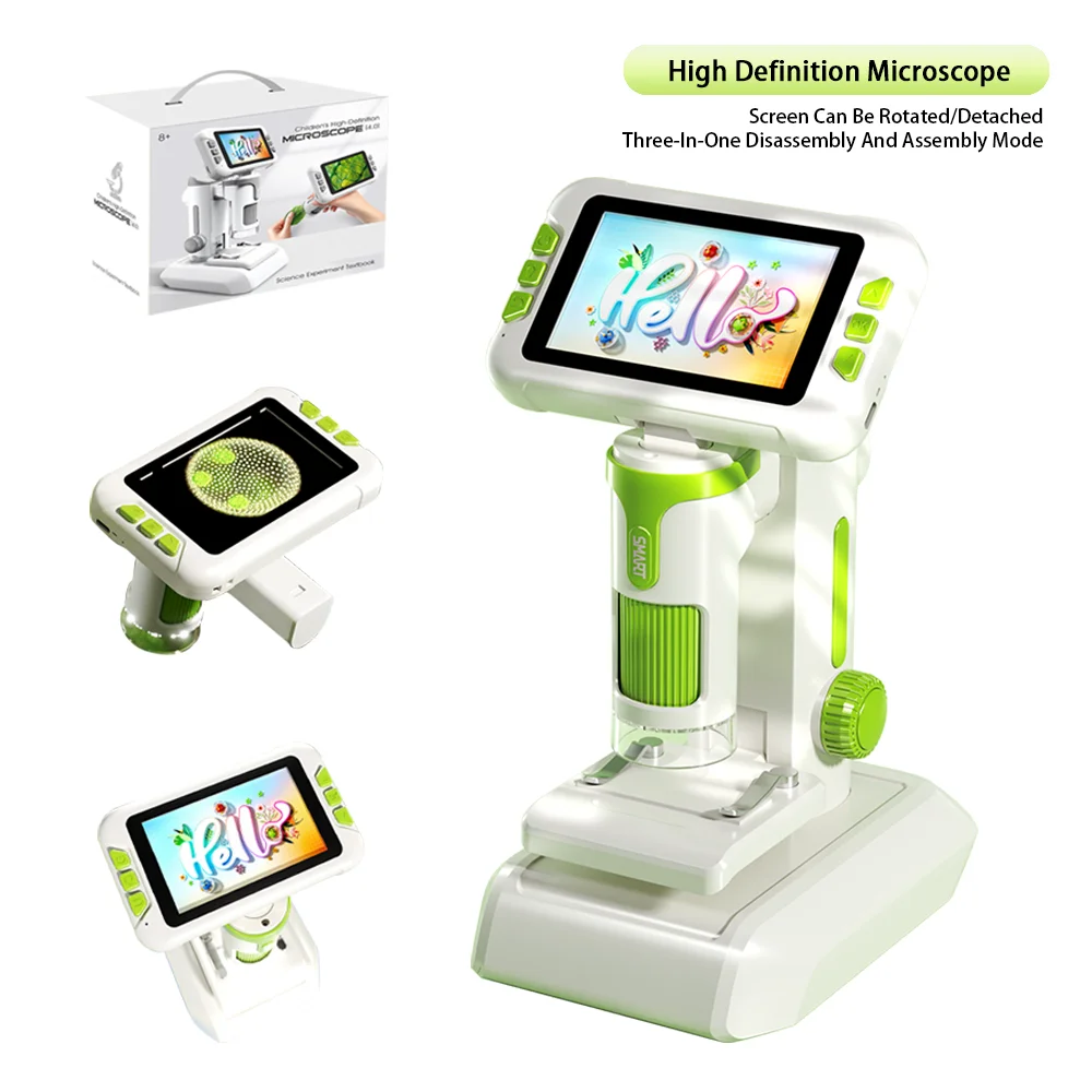 Microscopio HD multifuncional P01, experimento científico para niños, lupa de libro de texto, telescopio, juguete educativo Digital de mano, regalo - imagen 5