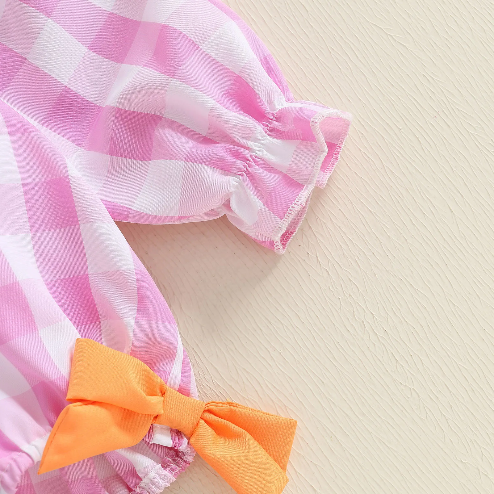 Pelele de Halloween para niñas de 0 a 18 meses, monos de manga larga a cuadros con bordado de fantasma para ropa de moda para recién nacidos - imagen 5