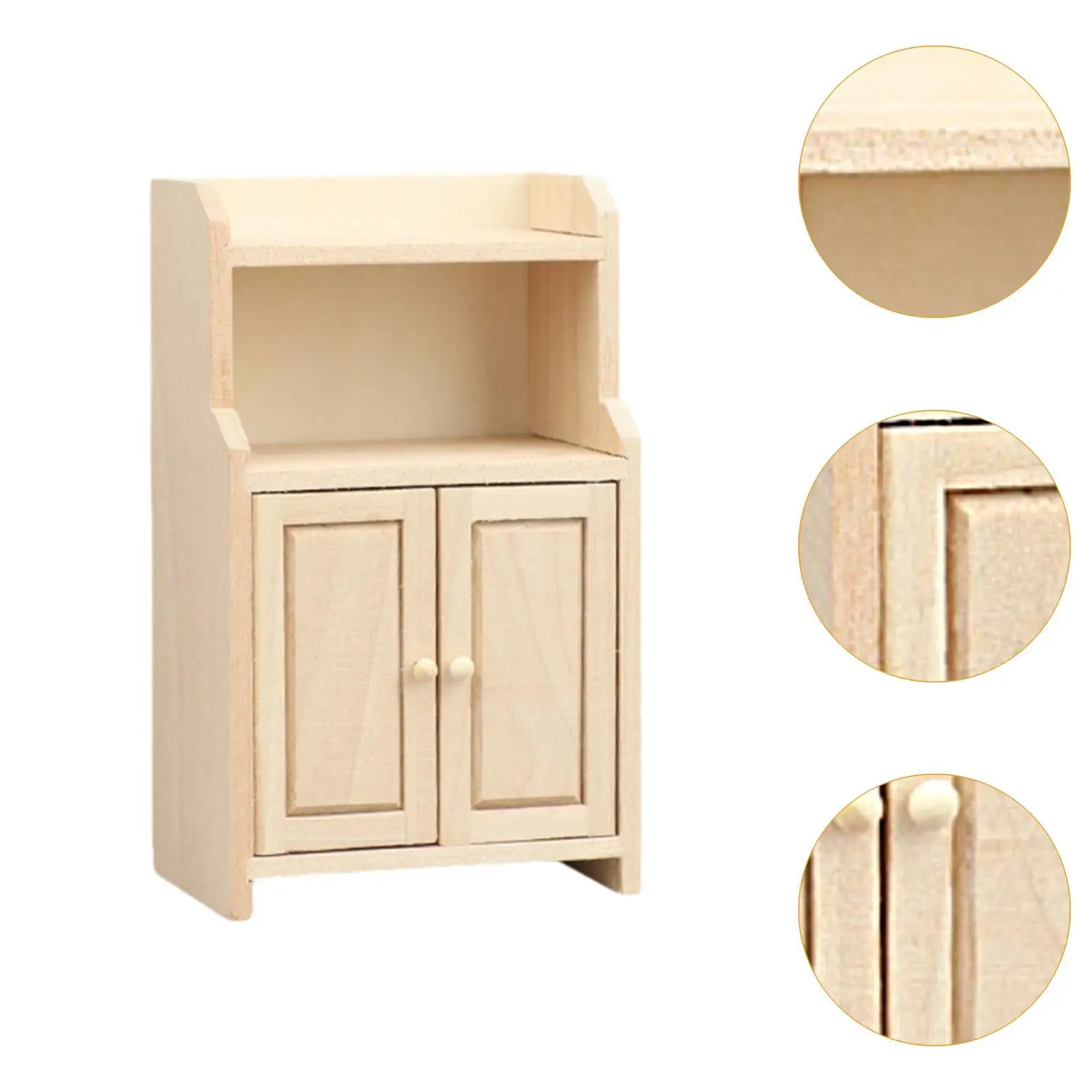 1:12 Scale Dollhouse Storage Cabinet Miniature Furniture for Living Space