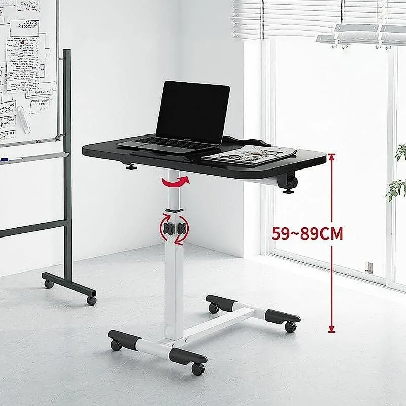 Escritorio para portátil con cajón 360 °   Placa giratoria, tiras antideslizantes dobles, mesa de cama portátil plegable de altura ajustable para estudiantes - imagen 4