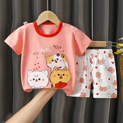 Conjunto niño unicornio de camiseta de algodón y pantalón corto infantil