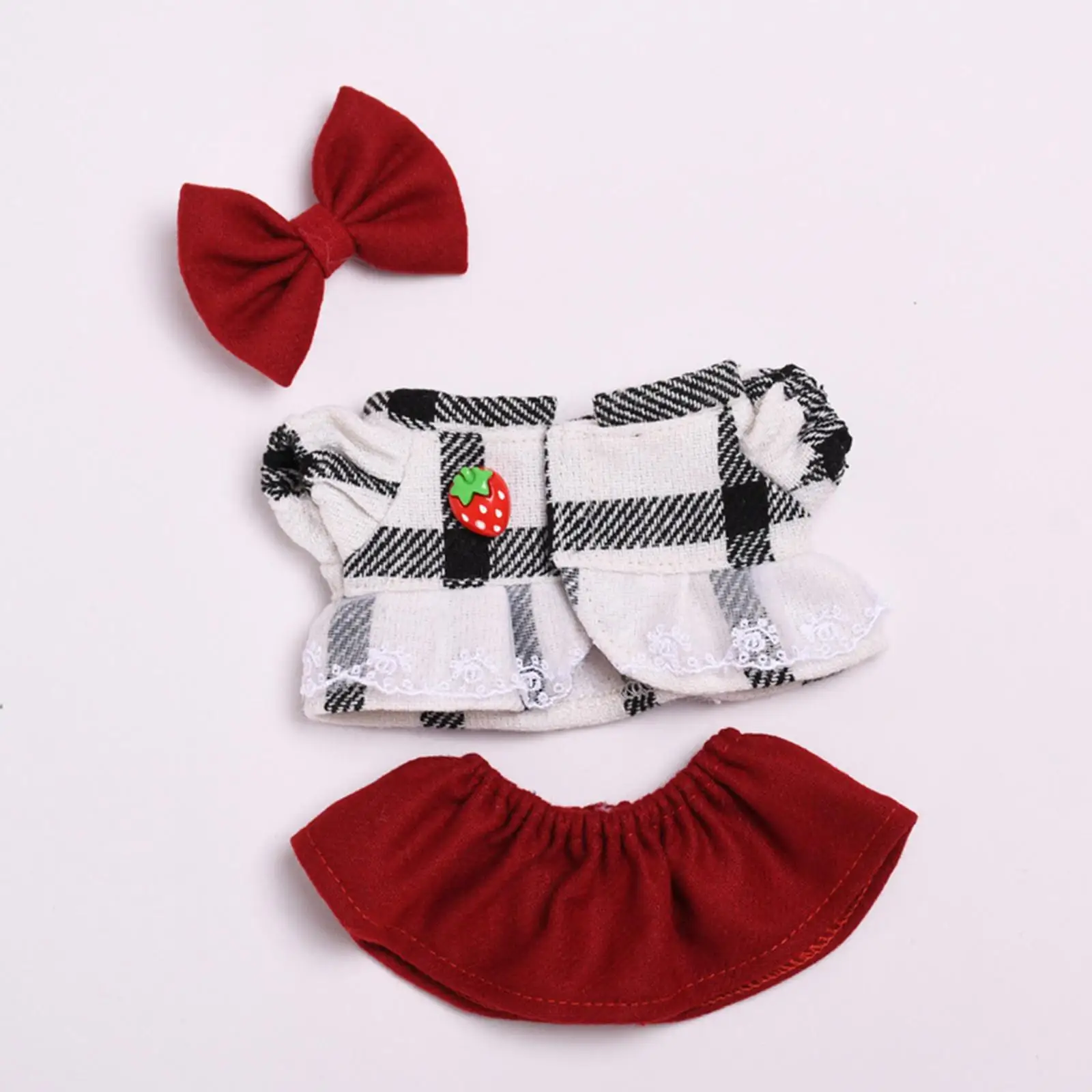 Plush Doll Top and Skirt Doll Clothes Clothing for Kids Birthday Gift Educational Costumes Dress up for 7.87inch Doll