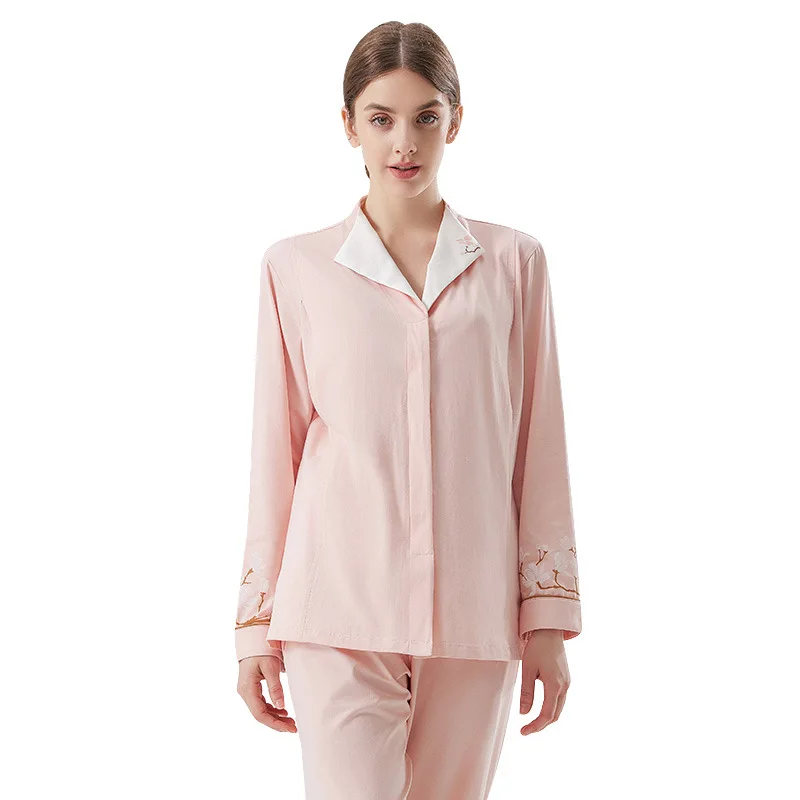 Pijamas de lactancia para mujer, conjunto de pijamas de maternidad, ropa de lactancia, ropa de dormir de manga larga para embarazo, otoño 2025 - imagen 5