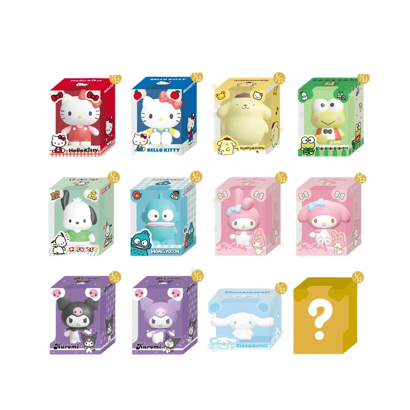 JANDOOM Sanrio Kuromi Hello Kitty canela Kitty gato figura de Anime muñeca de grano de arroz caja ciega juguetes adorno de escritorio regalos para niños - imagen 2