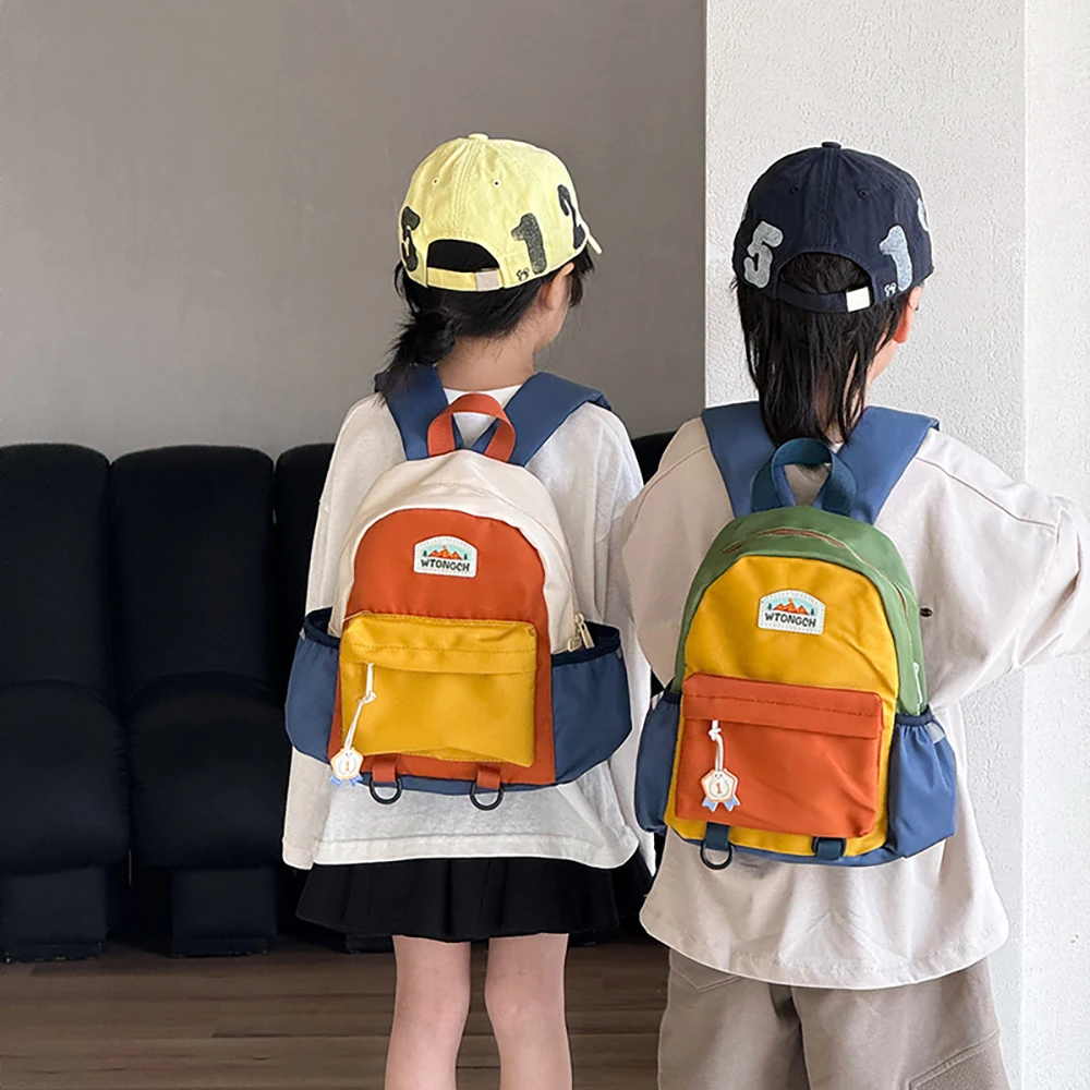 Mochila escolar infantil de bloques de color ligera y resistente - imagen 5