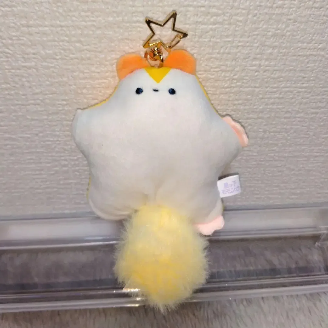 Juguete de peluche grito de 14cm, "juguete de peluche", estrella kawaii, mascota de ardilla voladora, cola peluda, cuerda de tracción, colgante para aliviar el estrés con vibración - imagen 4