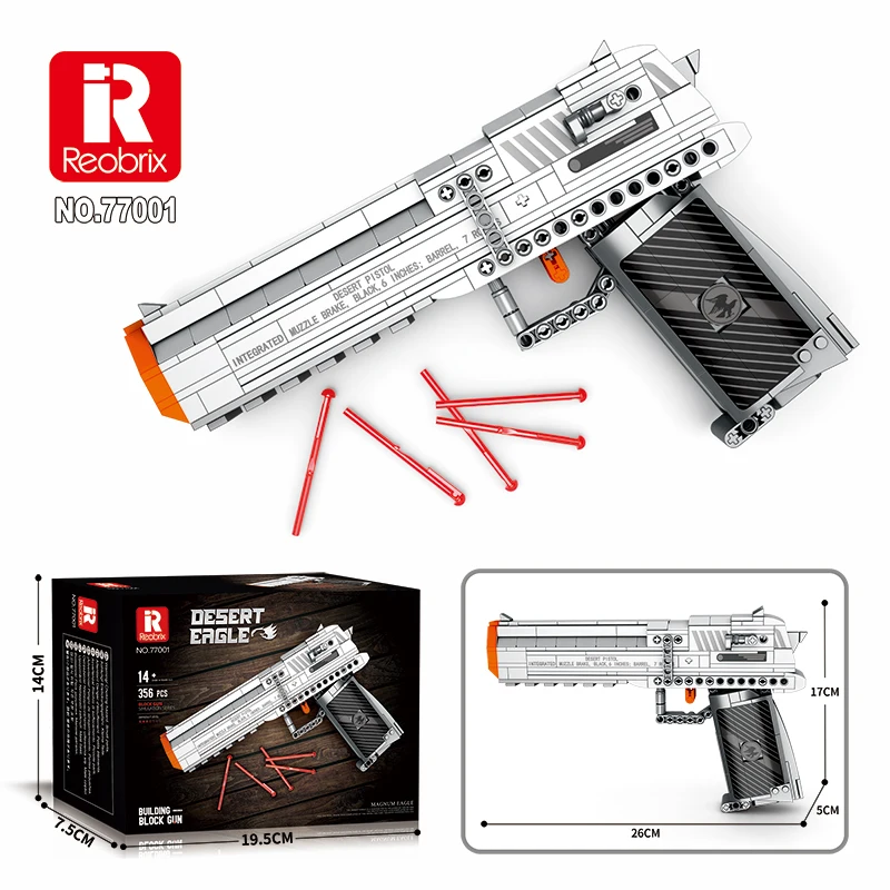 Kit bloques construcción militares - 356 piezas - Pistola Desert Eagle - imagen 4