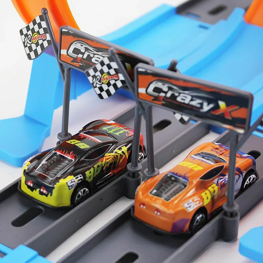 Pista de carreras con coche acrobático para niños – Kit DIY - imagen 4