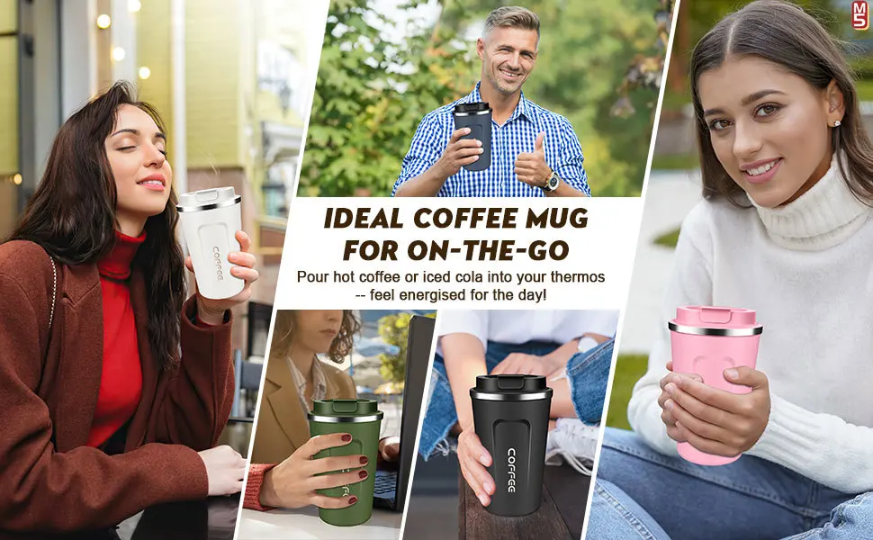 Travel Coffee Mug 16 oz, Insulated Coffee Cups with Lid