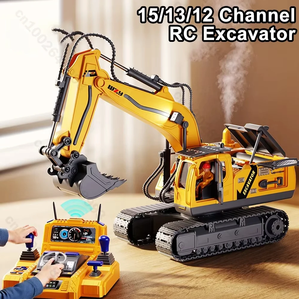 Excavadora de juguete con control remoto – Luces y sonido para niños