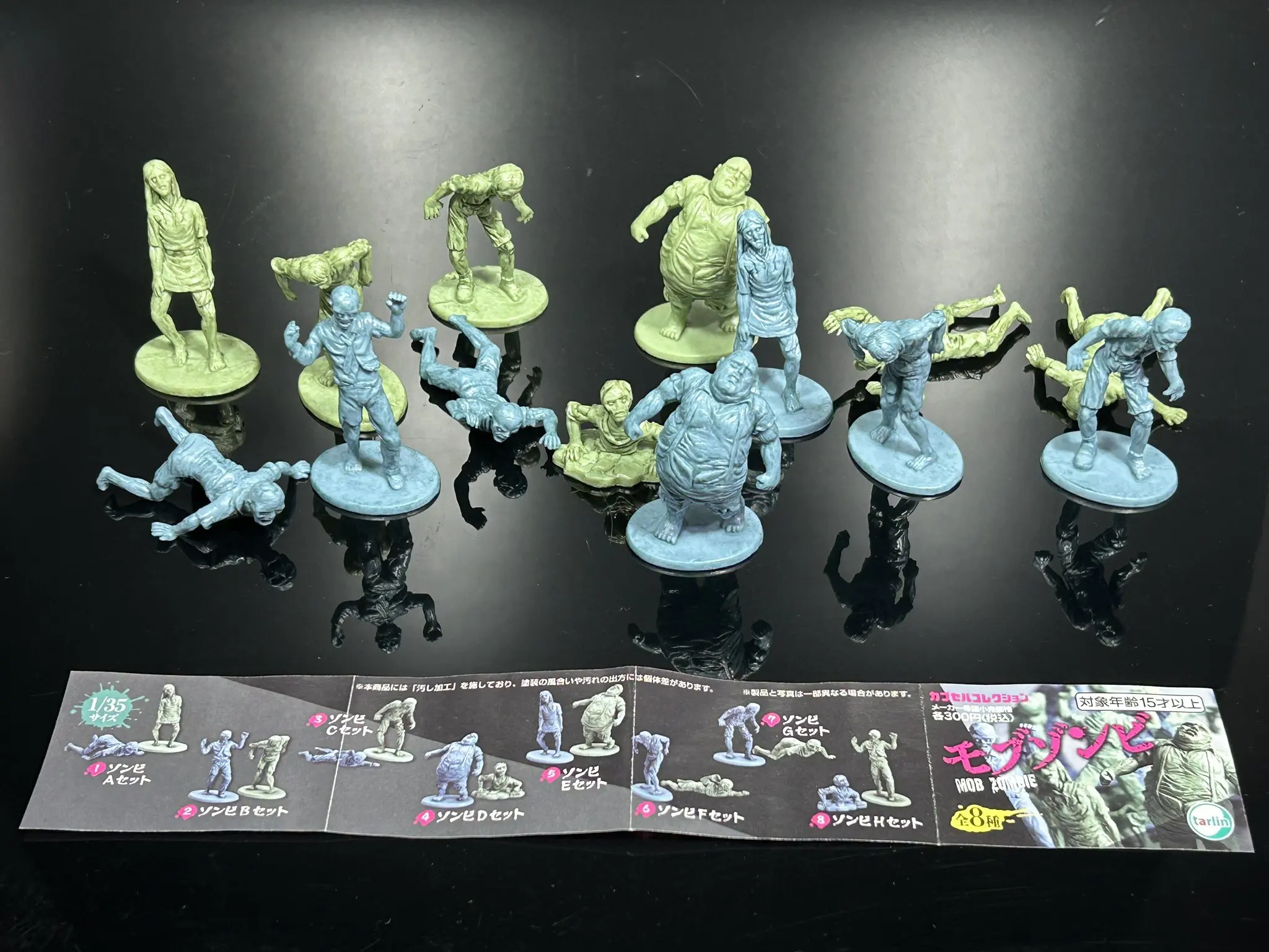 Cápsula de Tarlin, juguetes Mob Zombie 1/35, adornos en miniatura pintables, figuras de colección de animación de terror de soldado verde gris - imagen 3