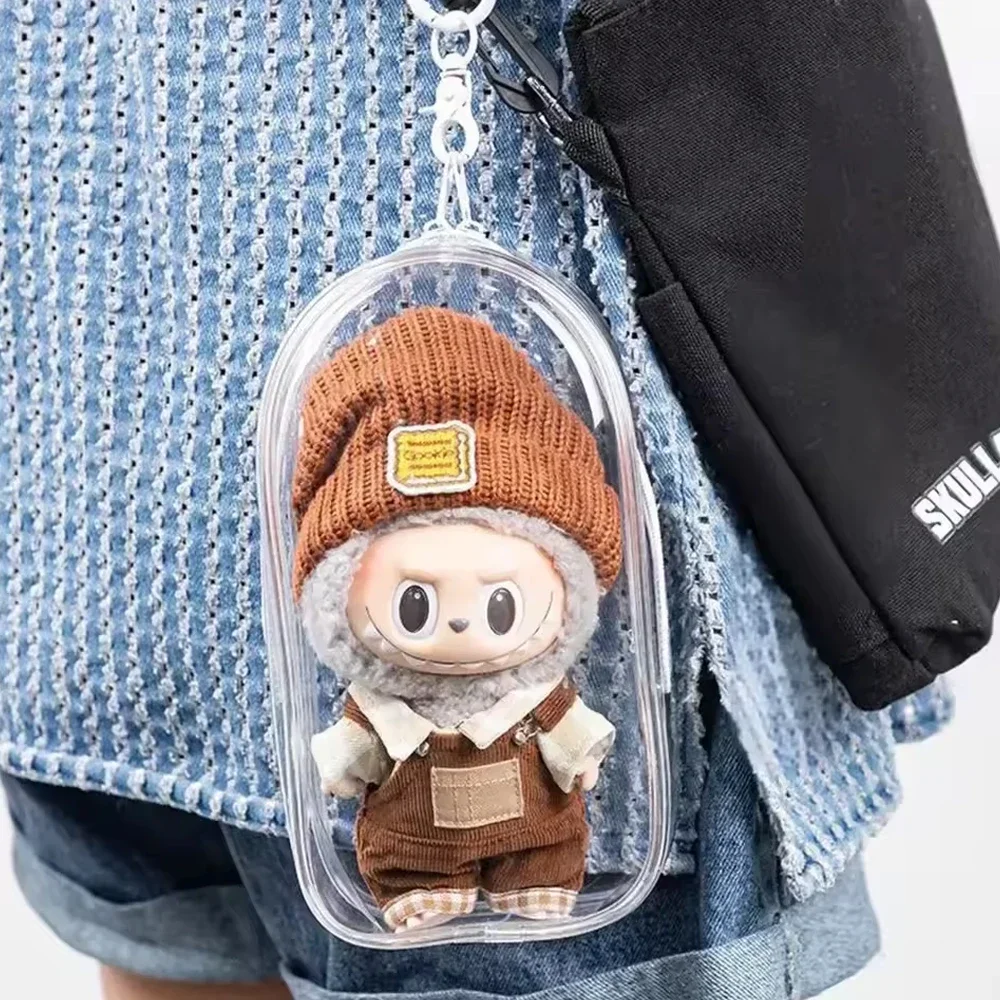 Labubu Mini 4,0, funda protectora transparente, bolsa de exhibición para Labubu V1 V2 V3 V4, bolsa de almacenamiento, accesorios para atuendo de muñeca, solo estuche - imagen 3