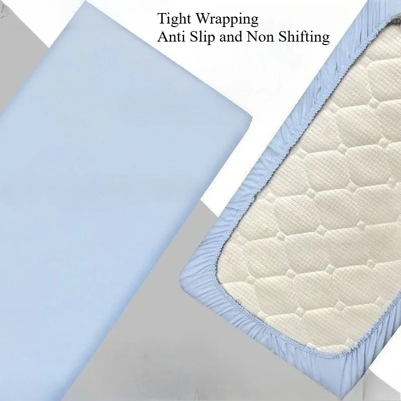 Sábana de colchón ajustada impermeable Asexual para bebé, bonita funda de colchón de Color sólido para cuna, Sábana suave y cómoda para guardería - imagen 4
