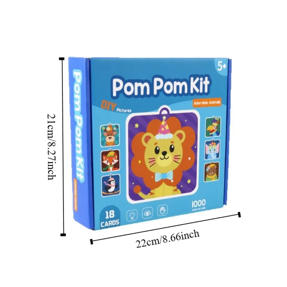 Libro de pegatinas con pompones de animales
