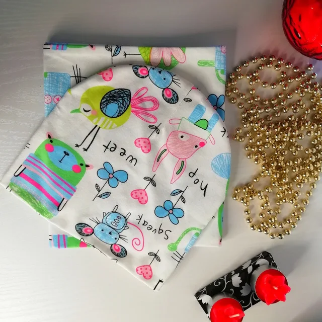 Conjunto bebé gorro bufanda dibujos animados primavera otoño - imagen 5