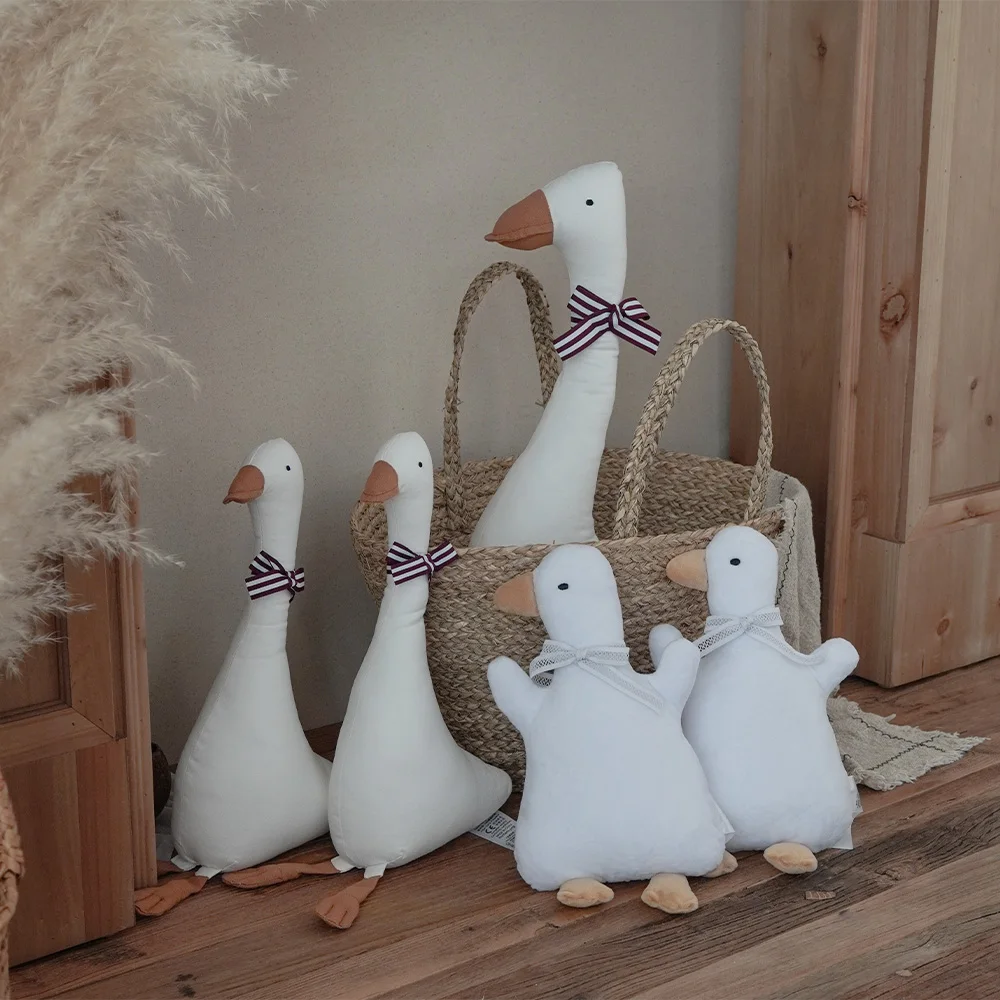 1 Uds. Muñeco de ganso de dibujos animados de estilo nórdico, juguete para dormir para bebé, peluche suave, decoración del hogar, regalo para niños