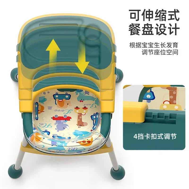 Silla de comedor para bebé, plegable, portátil, para uso doméstico, silla de aprendizaje para bebé, asiento multifuncional para mesa de comedor para niños - imagen 4