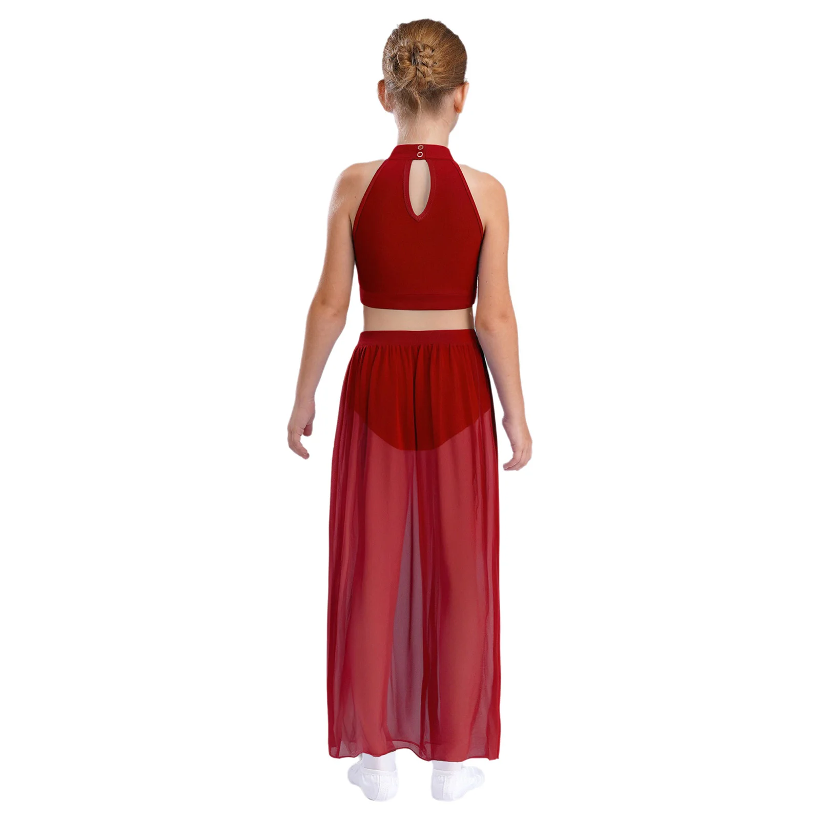 Traje de danza moderna para niña con falda de gasa - imagen 2