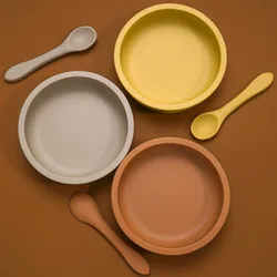 Vajilla bebé silicona con ventosa – Set alimentación infantil