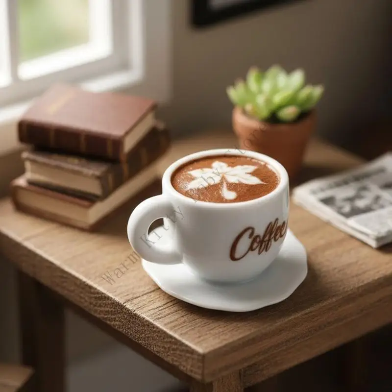 XXFE Accesorios Taza Café Tarde En Miniatura Inglesa Juego Imaginación Muebles Casas Muñecas Metal 36 - imagen 3