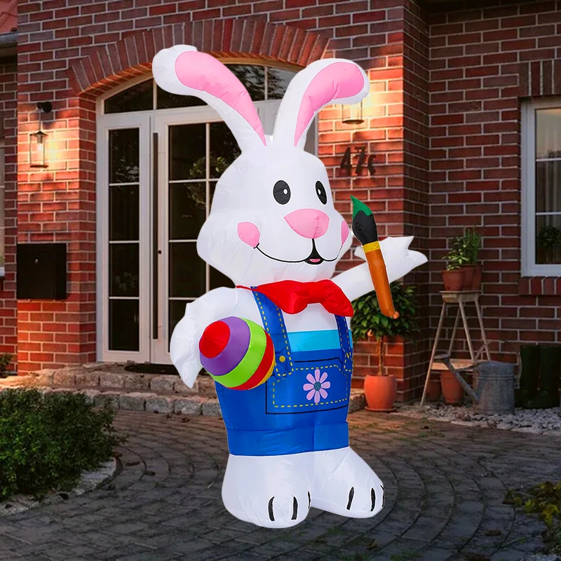 Juguetes inflables luminosos con luces LED para Paintbrush, conejo de pascua, modelo inflable, decoración de vacaciones al aire libre, 1,8 M/6 pies - imagen 4