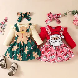 Milangel traje navideño bebé con vestido Santa y diadema