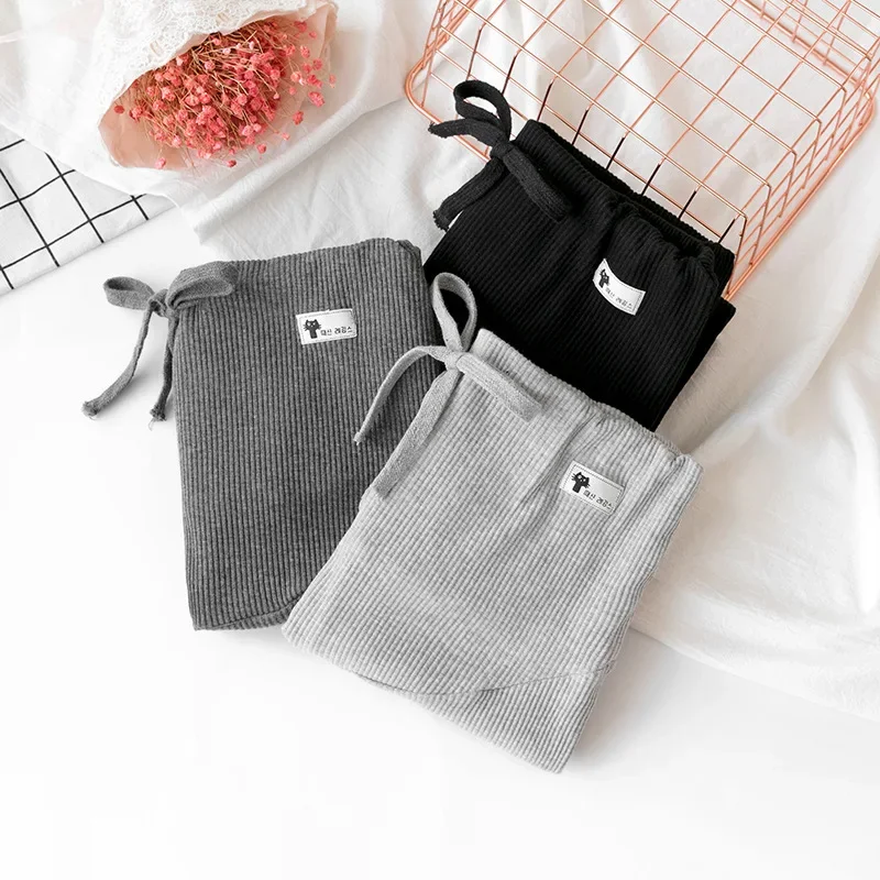 Leggings ajustables de talla grande para mujer embarazada, nuevos pantalones de maternidad, ropa fina de algodón suave de cintura alta para embarazo - imagen 5