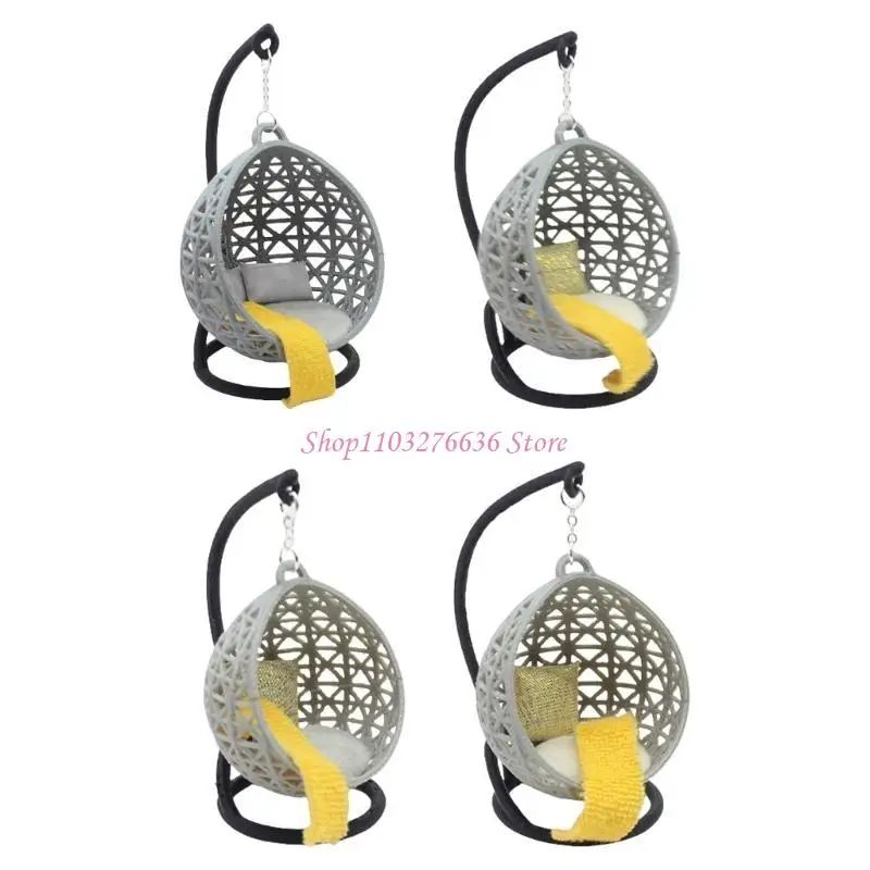 R6FD Casa muñecas Modelo Colgante Silla Cesta Casas muñecas en Miniatura Chaise Colgante para proyectos y