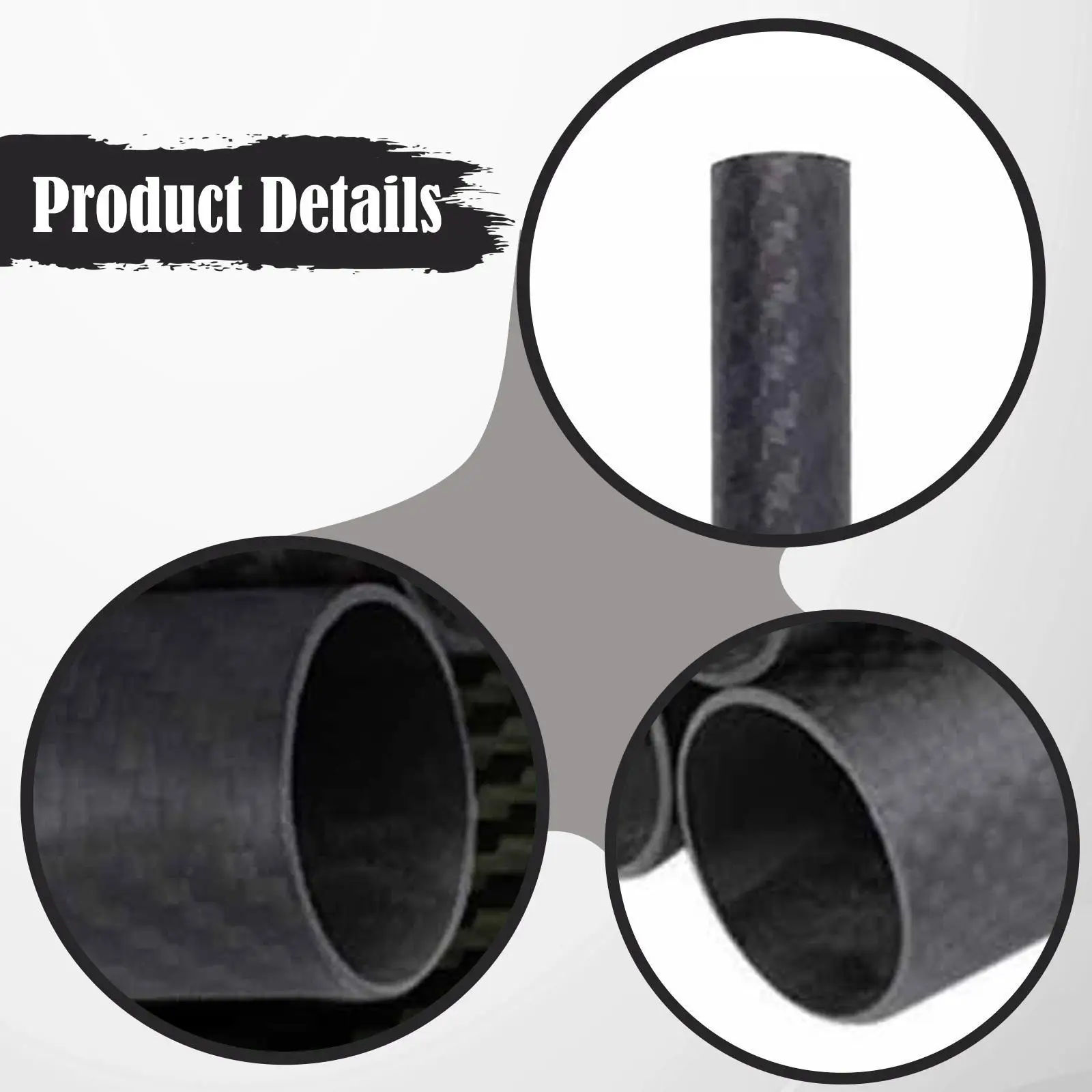 Tubo de fibra de carbono de 50cm, tubo redondo con acabado mate, rollo 3K envuelto para cuadricópteros, aviones RC, manualidades DIY, cañas de pescar - imagen 5