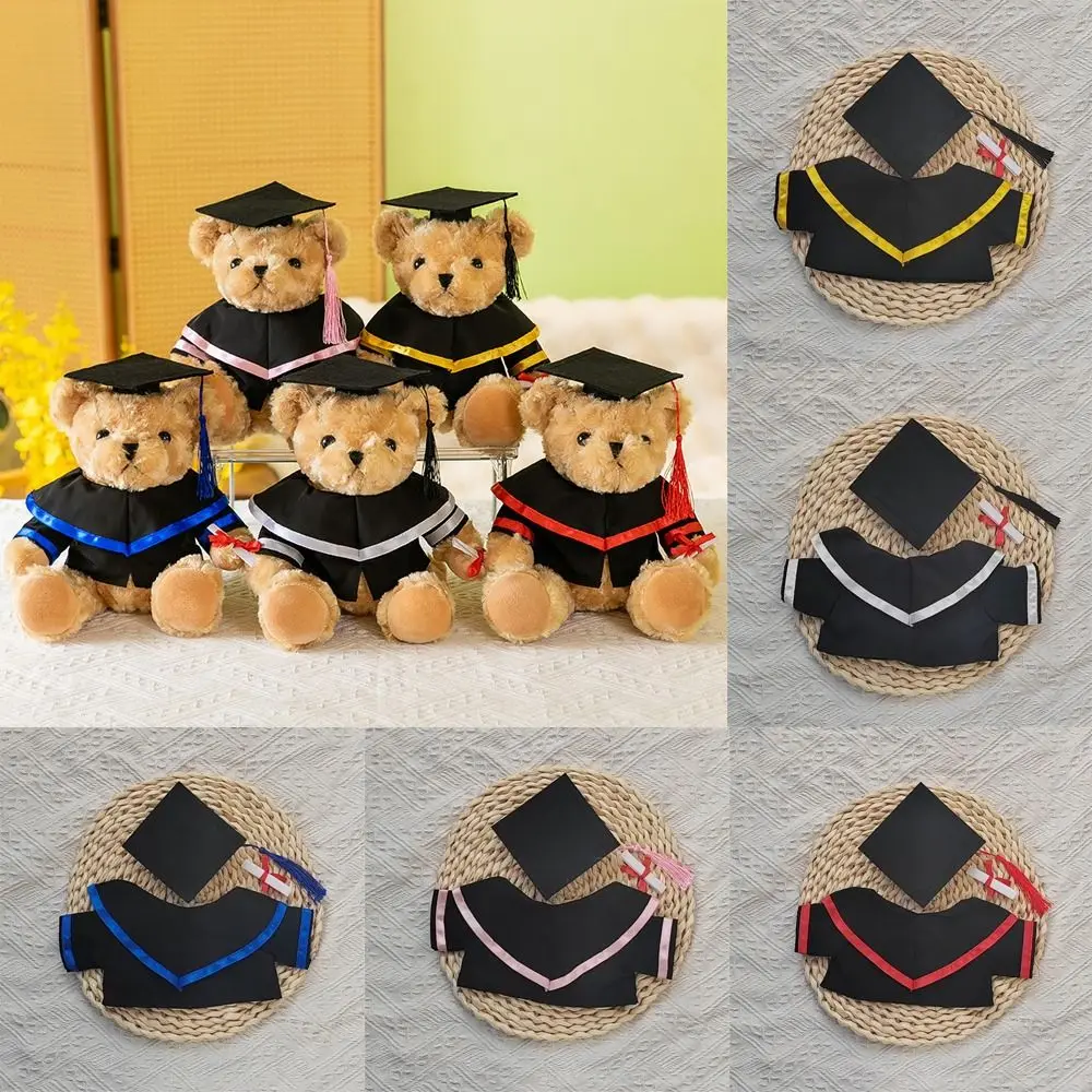 Traje de graduación apto para accesorios de ropa de oso de peluche de 30Cm, haga su propio muñeco de peluche, juguete para regalo de fiesta de graduación